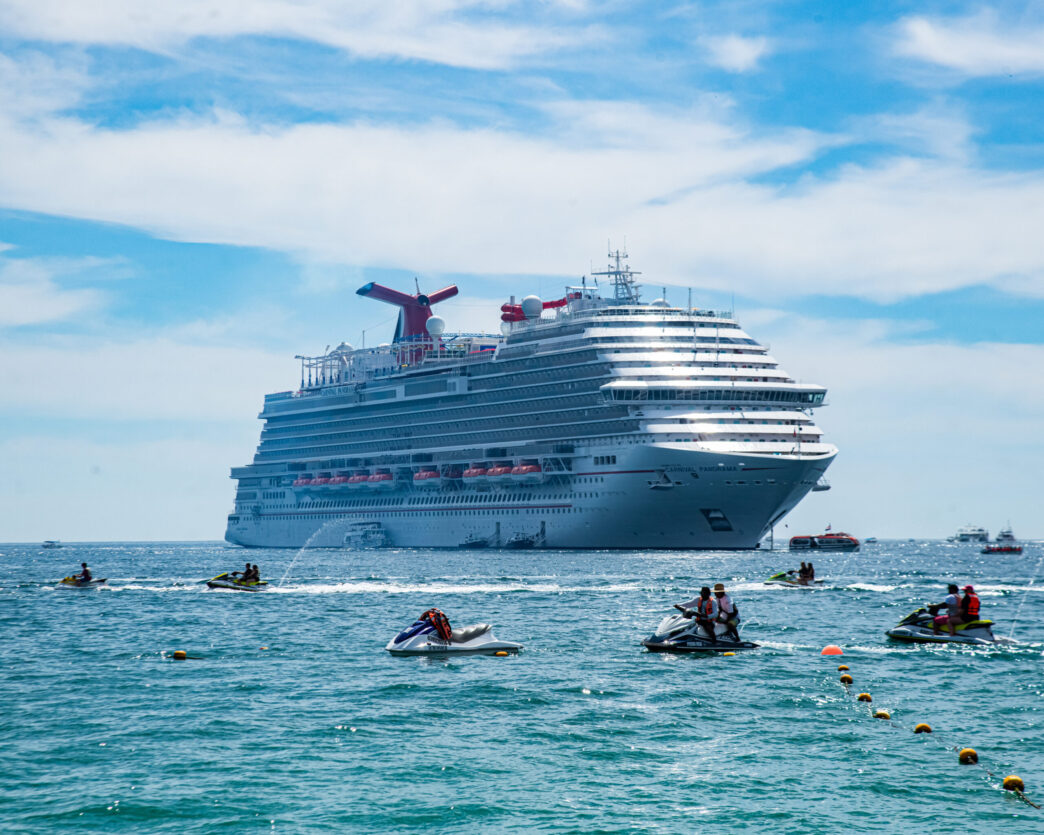 A cruise ship anchored off the coast of Cabo San Lucas Mexico during the busy spring break season. - Gringo Gazette