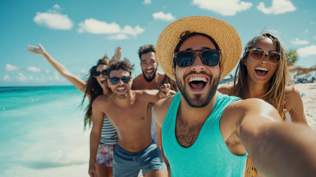 Group of Friends on a Lively Beach During Spring Break - Gringo Gazette