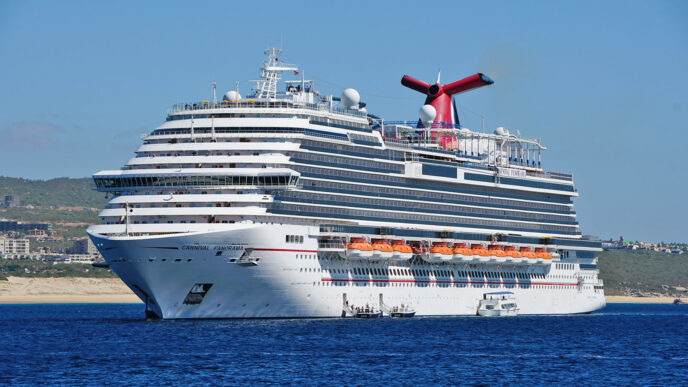 Cabo San Lucas, Mexico - November 7, 2022 - Carnival Cruise ship on the bay