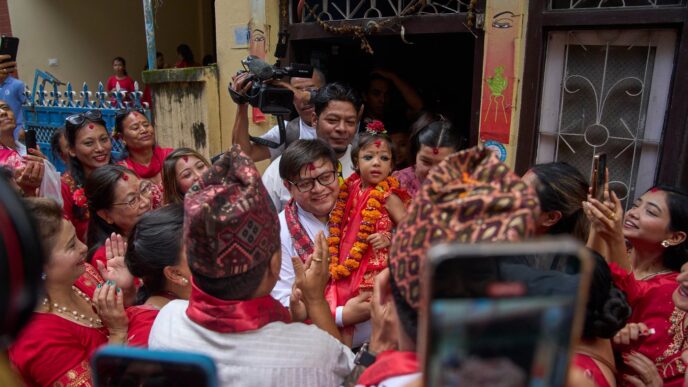 Nepal chooses a 2-year-old girl as new living goddess worshipped by both Hindus and Buddhists