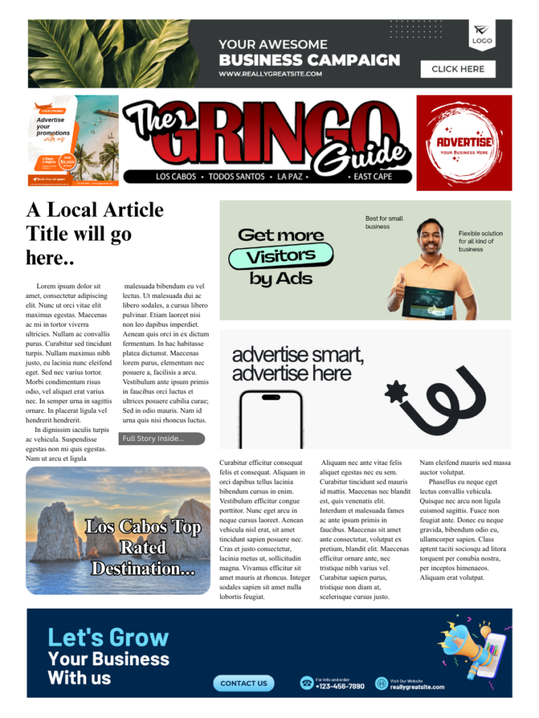 Gringo Ad mock up News Print - Gringo Gazette