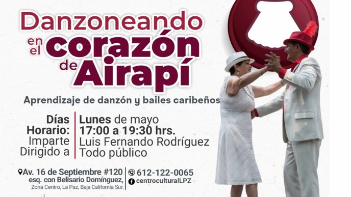 Poster de evento cultural: danza y baile caribeño en Centro Cultural La Paz, La Paz, Baja California Sur