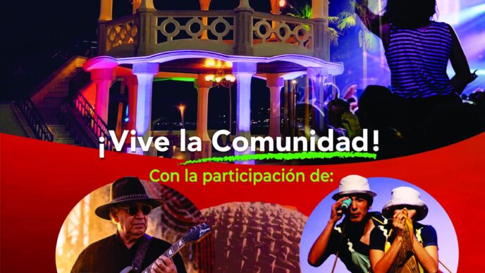 Cartel promocional del Foro de la Alegría 2026 con escenario iluminado y público en la noche.