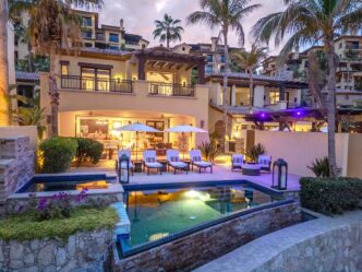 One of Christie’s International Real Estate | Oceanside Los Cabos’ luxury listings, Hacienda Villa 10 showcases the oceanfront resort properties the firm represents in the heart of Cabo San Lucas, overlooking Médano Beach and Land’s End.