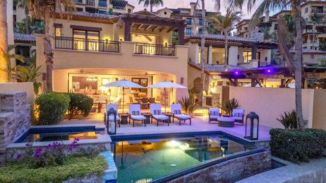 One of Christie’s International Real Estate | Oceanside Los Cabos’ luxury listings, Hacienda Villa 10 showcases the oceanfront resort properties the firm represents in the heart of Cabo San Lucas, overlooking Médano Beach and Land’s End.