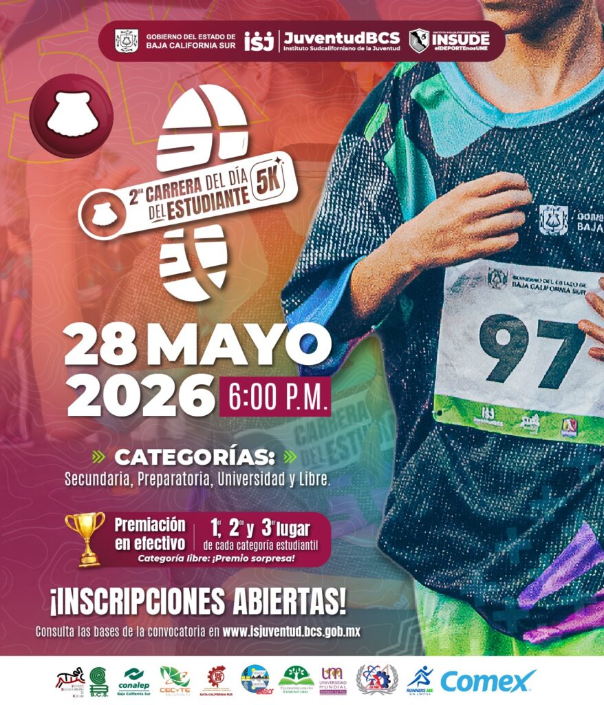 Poster promoting the 2nd Student Day 5K race on May 28, 2026 at 6:00 PM, with colorful background and race bib imagery.