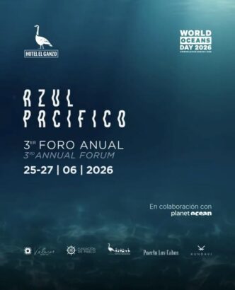 Poster advertising the 3rd Foro Annual Forum 'Azul Pacífico' with World Oceans Day 2026 logos and event dates (25-27 June 2026).