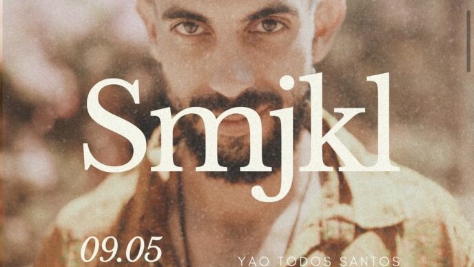 Poster for a YAO event featuring a man in a warm orange patterned shirt; date 09.05 and time 8:30–10:30 are shown.
